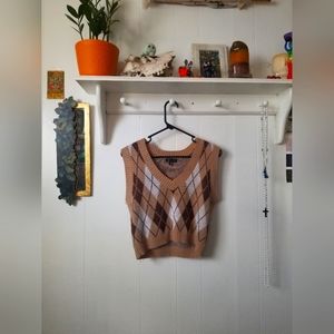 J for Justify Medium Plaid Tan Sweater Vest